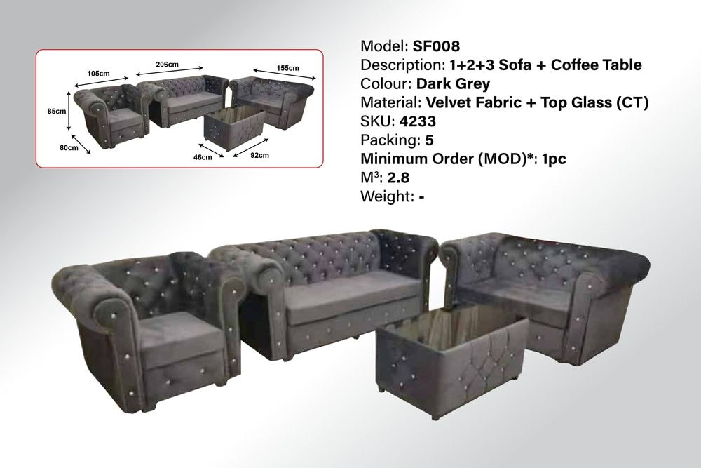 SF008 Sofa set with coffee table