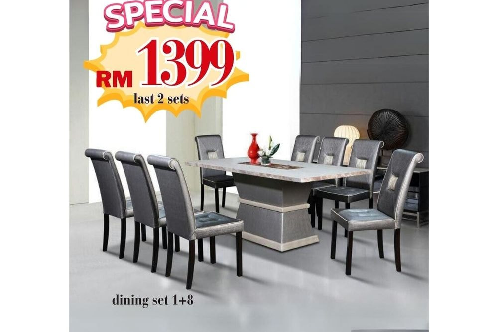 Dining Set 1+8 (marble)
