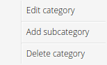 Edit category menu