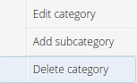 Delete category