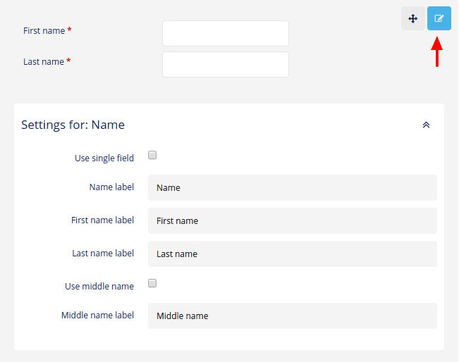 Edit form fields