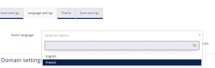 select language