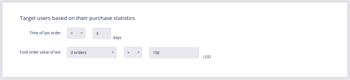 target users based on their purchase statistics