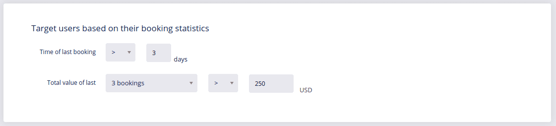 target users based on their booking statistics