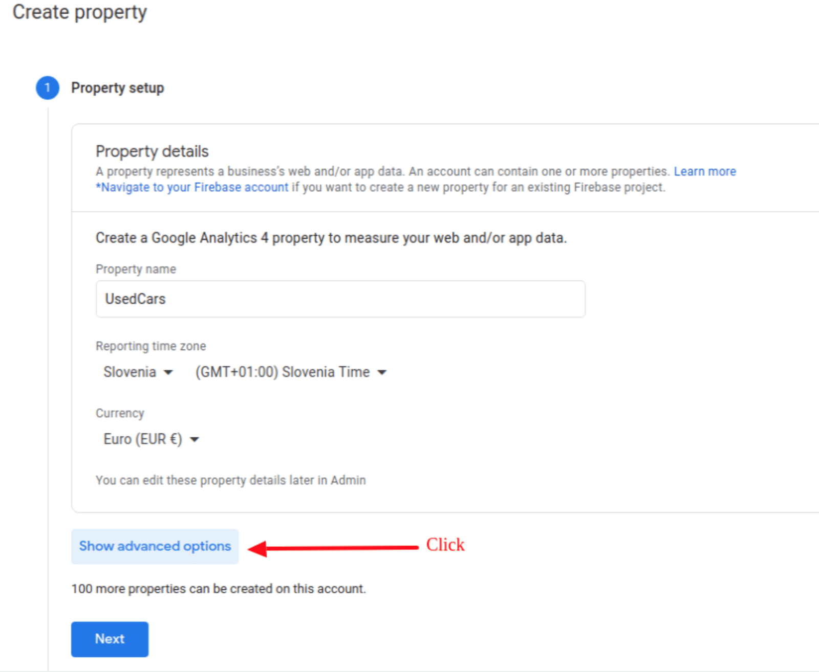 analytics property