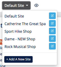 Sites dropdown