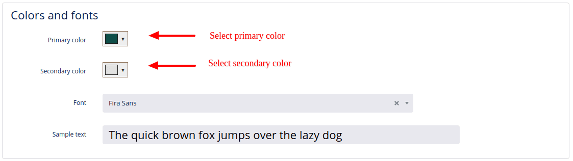 colors fonts