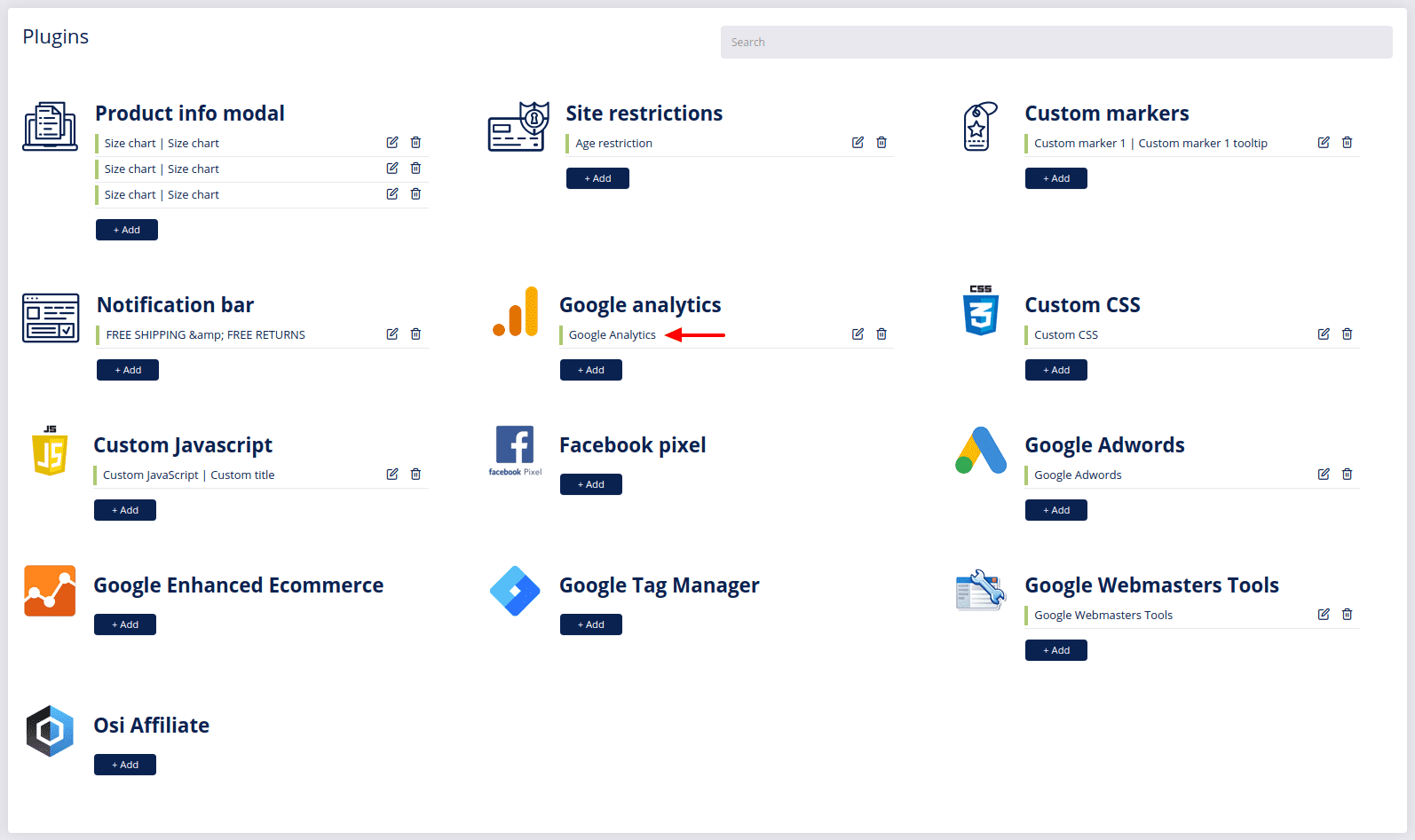 Edit Google Analytics