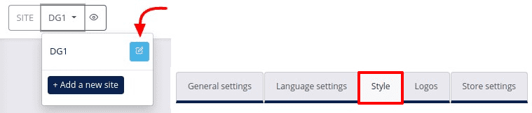 Site settings style