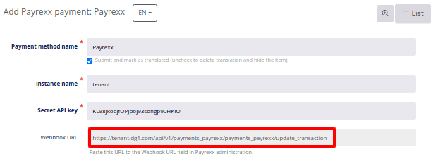 Payrexx webhook DG1