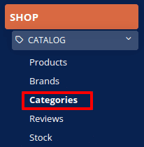 Product categories menu