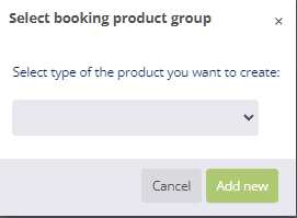 Select booking product group