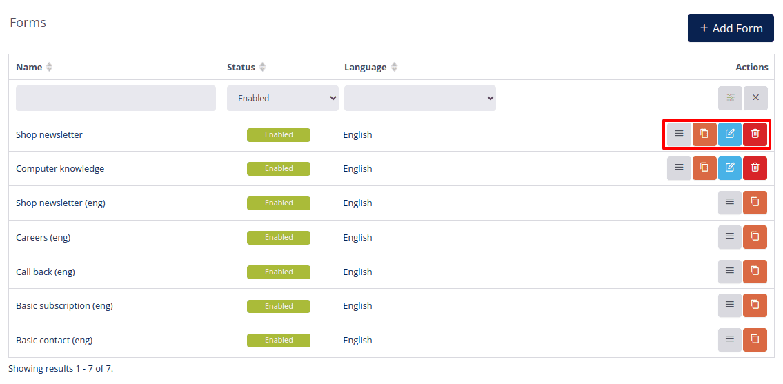 Form list