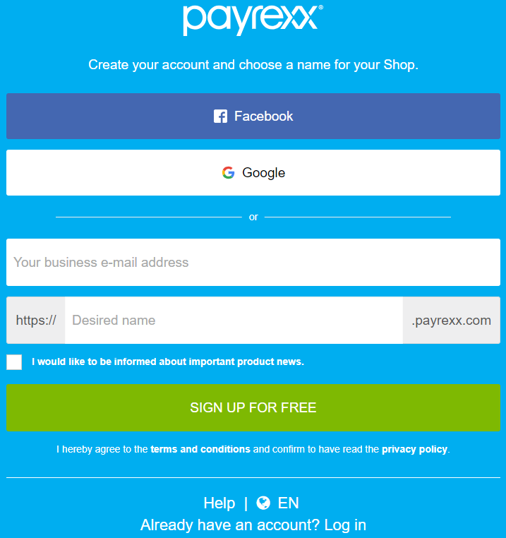 Payrexx SignUp