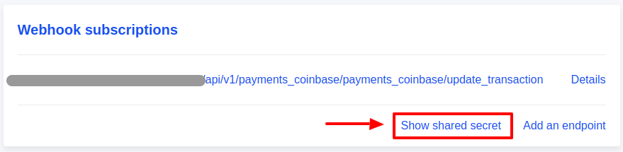 coinbaseShowSharedSecrete