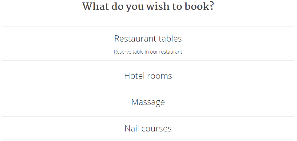 what do you wish to book