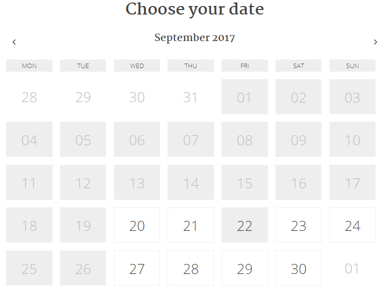 choose your date